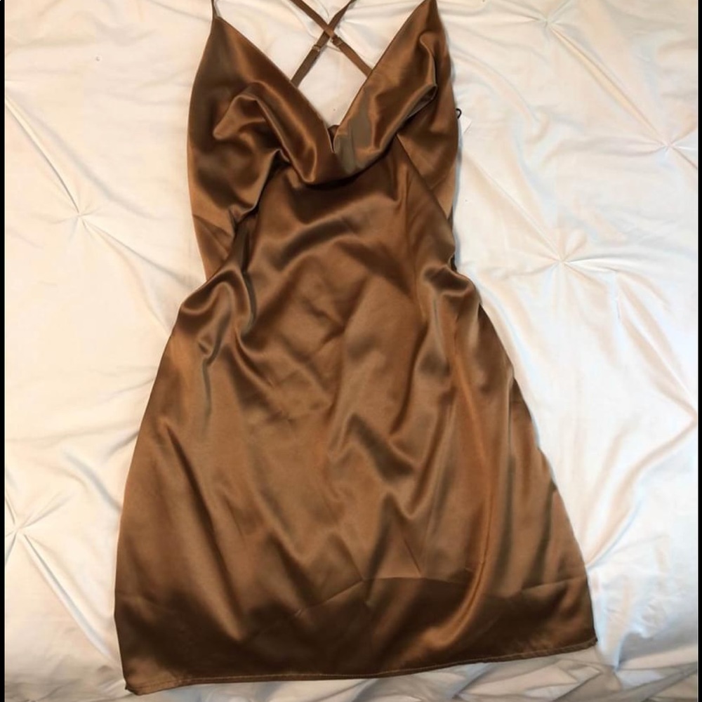 Cotton candy chocolate silk dress